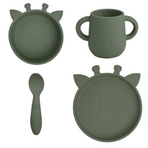 nuuroo, Nuuroo Geschirrset Lykke Giraffe Dusty Green 4er Set, 