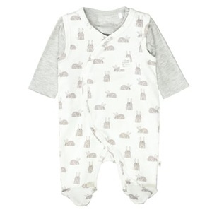 STACCATO, Staccato Strampler+Shirt cream white gemustert, 