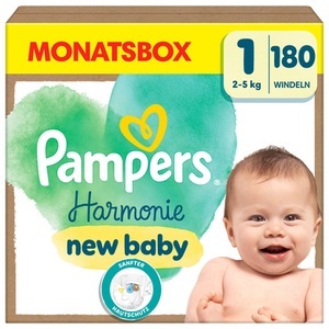Pampers, Pampers Harmonie Gr.1 Newborn, 2-5 kg, Monatsbox (1x180 Windeln), Pampers - Harmonie Windeln Grösse 1, 180Stück