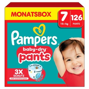 Pampers, Pampers Baby-Dry Pants, Gr. 7 Extra Large, 17kg+, Monatsbox (1 x 126 Pants), Pampers Windeln Baby Dry Pants Extra Large Grösse 7