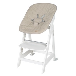 Roba, roba Treppenhochstuhl Born Up weiß Set 2 in 1 inkl. Aufsatz Greyish gesteppt, roba® Hochstuhl »Treppenhochstuhl 2-in-1 Set Born Up weiss«, mit Neugeborenen-Aufsatz, Greyish gesteppt