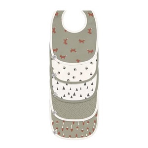Lässig, Lässig Lätzchen 5er Pack Little Forest Fuchs, Lätzchen LITTLE FOREST FOX 5er-Set in grau