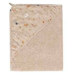 Bébé-jou, Bebe Jou KAPUZENBADETUCH , 301020 , Taupe , Textil , Tier , 75x1 cm , angenehm weich, hochwertige Qualität, schadstoffgeprüft , 008296017501, Zewi Bébé-Jou - Badetuch mit Kapuze Steppe, Beige