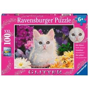Ravensburger, Kinderpuzzle Glitzerkatze, Ravensburger Puzzle »Puzzle Glitzerkatze«, (100 tlg.)