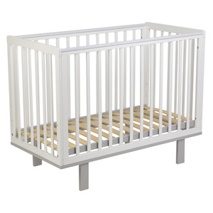 POLINI, Polini Kids Babybett simple weiss grau, 