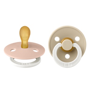 BIBS, BIBS® Nachtschnuller Colour Symmetrischer Sauger Blush & Vanilla Night Glow 0-6 Monate 2 Stk., BIBS Colour Schnuller, Latex, Symmetrisch, 0-6 Monate, Blush GLOW/Vanilla GLOW (2 Stk)
