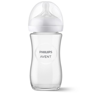 PHILIPS AVENT, Philips Avent Babyflasche Natural Response 240ml, Philips Avent Natural Response Babyflasche aus Glas 250ml, 1M+ (1 Stk)