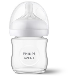 PHILIPS AVENT, Philips Avent Babyflasche SCY930/01 Natural Response 120ml, Philips Avent Natural Response Babyflasche aus Glas 120ml, 0M+ (1 Stk)