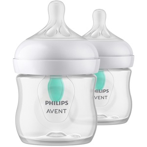 PHILIPS AVENT, Philips Avent Babyflasche SCY670/02 Natural Response mit AirFree Ventil 125ml 2 Stück, Philips Avent Natural Response Babyflasche mit Airfree Ventil 125ml, 0M+ (2 Stk)