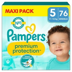 Pampers, Pampers Premium Protection, Gr. 5 Junior, 11-16kg, Maxi Pack (1x 76 Windeln), 
