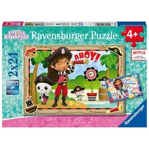 Ravensburger, Kinderpuzzle Gabby''s Dollhouse, Ravensburger Kinderpuzzle 05710 - Auf zur Piraten-Party! - 2x24 Teile Gabby's Dollhouse Puzzle für Kinder ab 4 Jahren