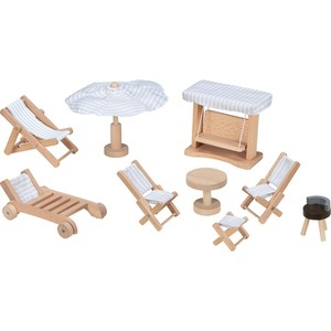 goki, goki Puppengartenmöbel, Puppenhausmöbel KLEINER GARTEN aus Holz