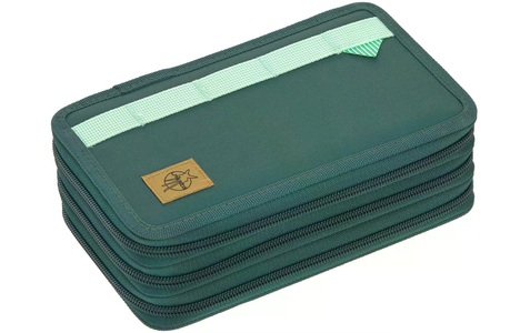 Lässig, LÄSSIG School Triple Pencil Case Unique dark green
