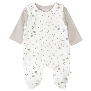 STACCATO, STACCATO Strampler+Shirt cream white gemustert, 