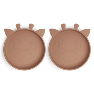 nuuroo, nuuroo Silikonteller Akila Giraffe 2 Stück Chocolate Malt, 
