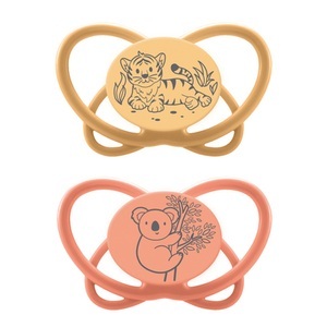 nip, nip® Schnuller My Butterfly Green, Größe 1 (0-6 Monate), Silikon Orange, 