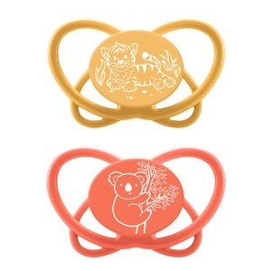 nip, nip® Schnuller My Butterfly Green, Größe 3 (16-32 Monate), Silikon Orange, 
