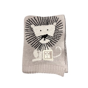 Kaiser Naturfelle, Strick-Babydecke LION (80x100) in grau, Strick-Babydecke LION (80x100) in grau