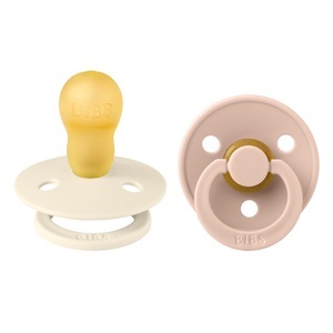 BIBS, BIBS Colour Nuggi, Ivory / Blush, BIBS Colour Schnuller, Latex, Rund, 12-18 Monate, Ivory/Blush (2 Stk)