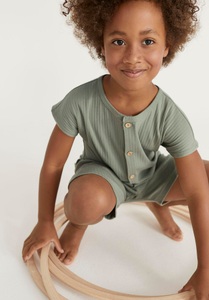 hessnatur, Kinder Jumpsuit aus Bio-Baumwolle - grün Grösse134/140, 