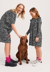 hessnatur, Kinder Kleid aus Bio-Baumwolle - schwarz Grösse134/140, 