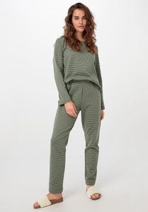 hessnatur, Damen Schlafhose aus Bio-Baumwolle - grün Grösse40, 