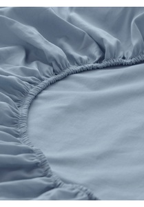hessnatur, hessnatur Satin Spannbetttuch aus Bio-Baumwolle - blau Grösse90-100x200 cm, hessnatur Satin Spannbettlaken aus Bio-Baumwolle - blau Grösse90-100x200 cm