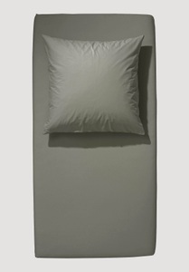 hessnatur, Satin-Spannbetttuch aus Bio-Baumwolle - grün Grösse90-100x200 cm, 
