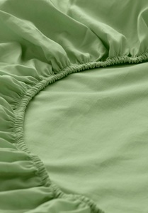 hessnatur, Satin-Spannbetttuch aus Bio-Baumwolle - grün Grösse90-100x200 cm, 