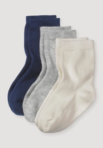 hessnatur, Baby Baumwollsocke im 3er Pack - blau Grösse23-26, hessnatur Baby Socken im 3er- Pack aus Bio-Baumwolle - blau Grösse23-26
