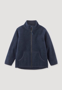 hessnatur, hessnatur Kinder Wollfleece Jacke Regular - blau Grösse98/104, hessnatur Kinder Wollfleece Jacke Regular aus Bio-Merinowolle - blau Grösse98/104