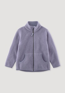hessnatur, hessnatur Kinder Wollfleece Jacke Regular - lila Grösse122/128, 