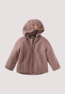 hessnatur, Baby Wollfleece Jacke aus Bio-Merinowolle - lila Grösse62/68