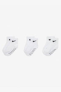 NIKE, Nike Dreierpack Baby Socken | White | Baby | EU16-17, Nike Dreierpack Anti-Rutsch Baby Socken - White EU16-17