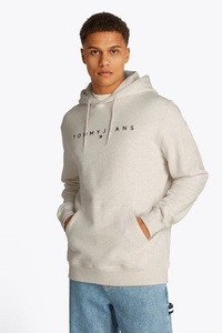 TOMMY JEANS, Tommy Jeans Hoodie »TJM REG LINEAR LOGO HOODIE EXT«, mit Logo-Stickerei, Tommy Jeans Kapuzensweatshirt | Oat Marl Heather | Herren | L