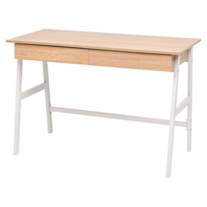 vidaXL, vidaXL Schreibtisch 110×55×75 cm Eichenbraun und Weiß
