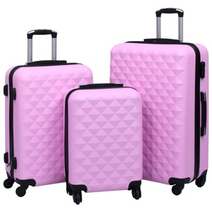 Diverse Hardware, Hartschalen-Trolley-Set 3 Stk. Rosa ABS, vidaXL Hartschalen-Trolley-Set 3 Stk. Rosa ABS