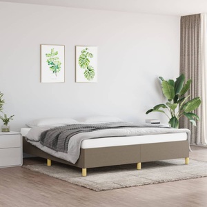 vidaXL, vidaXL Bettgestell Taupe 160x200 cm Stoff, vidaXL Bettgestell ohne Matratze Taupe 160x200 cm Stoff
