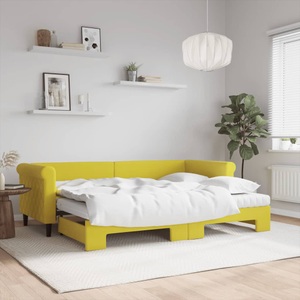 vidaXL, vidaXL Tagesbett Ausziehbar mit Matratzen Gelb 80x200 cm Samt, 