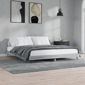 vidaXL, vidaXL Bettgestell Grau Sonoma 160x200 cm Holzwerkstoff