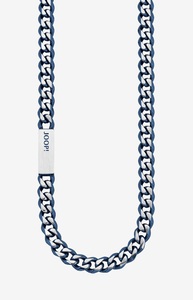 JOOP!, Panzer-Halskette in Silber/Blau, Joop! Edelstahlkette »2028379«