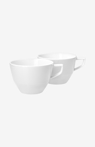 JOOP!, JOOP - Kaffeetasse-Set DINING GLAMOUR - Porzellan - weiss - 6.5 cm, Single Cornflower, Dunkelgrau