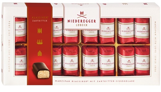 undefined, Niederegger Marzipan Pralinen Klassiker 200g Geschenkverpackung, Niederegger Lübeck Klassiker-Pralinen mit Zartbitter Schokolade (200g)