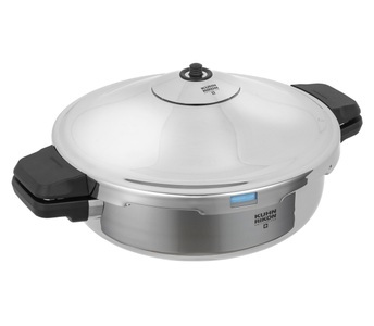 Kuhn Rikon, Kuhn Rikon DUROMATIC® Hotel Schnellbratpfanne klein, Seitengriffmodell 28 cm - 5.0 l - BOX - silber Dampfkochtöpfe, DUROMATIC® INOX HOTEL Schnellbratpfanne 5.0 L · Ø 28 cm