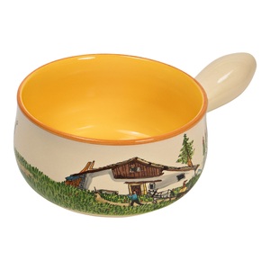 Kuhn Rikon, Kuhn Rikon Caquelon Maiensäss Induktion 20 cm - BOX Rheinfelder Keramik, Kuhn Rikon - Fondue Caquelon MAIENSÄSS - weiss/multicolor - Keramik - 11 cm
