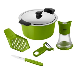 Kuhn Rikon, Kuhn Rikon HOTPAN® Starterset 2L 18 cm - 2.0 l - BOX - grün Kochtopf Linien, 