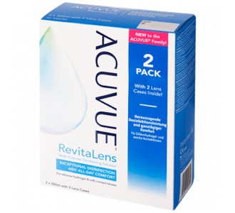 Johnson & Johnson, ACUVUE RevitaLens 2 x 300ml, Acuvue RevitaLens (2x300 ml + 2 Behälter) Kombilösung, Pflegemittel