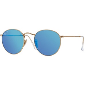 Ray-Ban ROUND METAL 50-21 RB3447 112/4L Grey Mirror Blue Polar Anti-Glaring