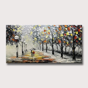 Lighinthebox, Ölgemälde 100% Handarbeit handgemalte Wandkunst auf Leinwand zwei Personen mit Regenschirmen schlendern den Waldweg entlang Heimdekoration Dekor gerollte Leinwand ohne Rahmen ungedehnt Lightinthebox, Ölgemälde 100% Handarbeit handgemalte Wandkunst auf Leinwand zwei Personen mit Regenschirmen schlendern den Waldweg entlang Heimdekoration Dekor gerollte Leinwand ohne Rahmen ungedehnt Lightinthebox