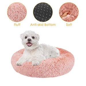 Lighinthebox, Hundebett rund Hundekissen Hundesofa Katzenbett Dunkelgrau Unterseite für kleine mittlere Haustiere dösen drinnen schlafen, maschinenwaschbar Ø Donut (S) 48 cm Lightinthebox, 